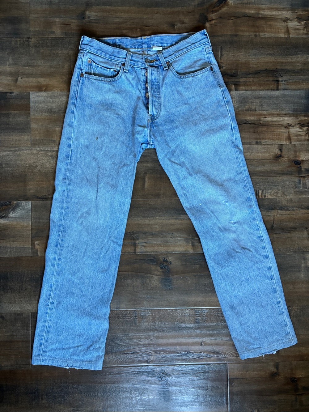 Vintage Levi's 501 circa 2005 Light Blue Straight Jeans
